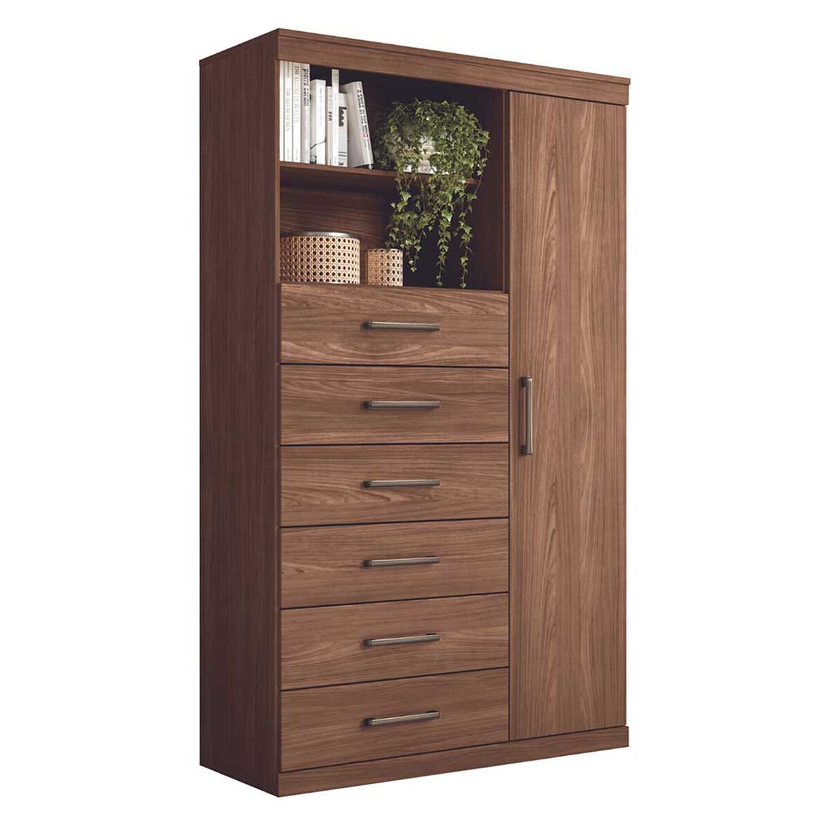 Cómoda Onessta Maraba 1 Puerta 6 Cajones Jatoba