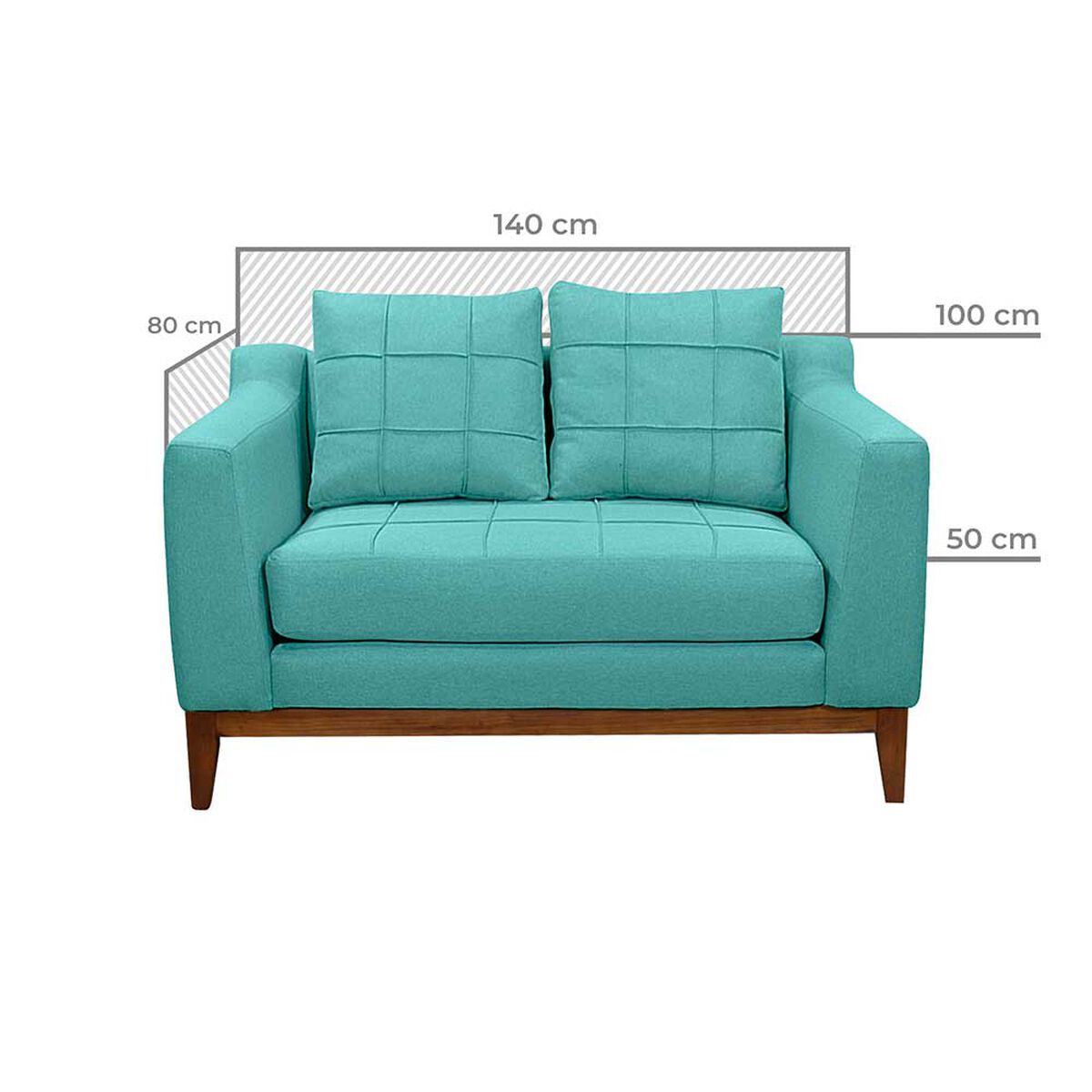 Sof&aacute; Living Factory Roble 2 Cuerpos Menta