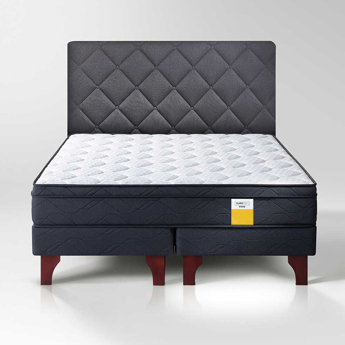 Cama Europea Drimkip Super King Eurotop +  Respaldo Capiton&eacute;