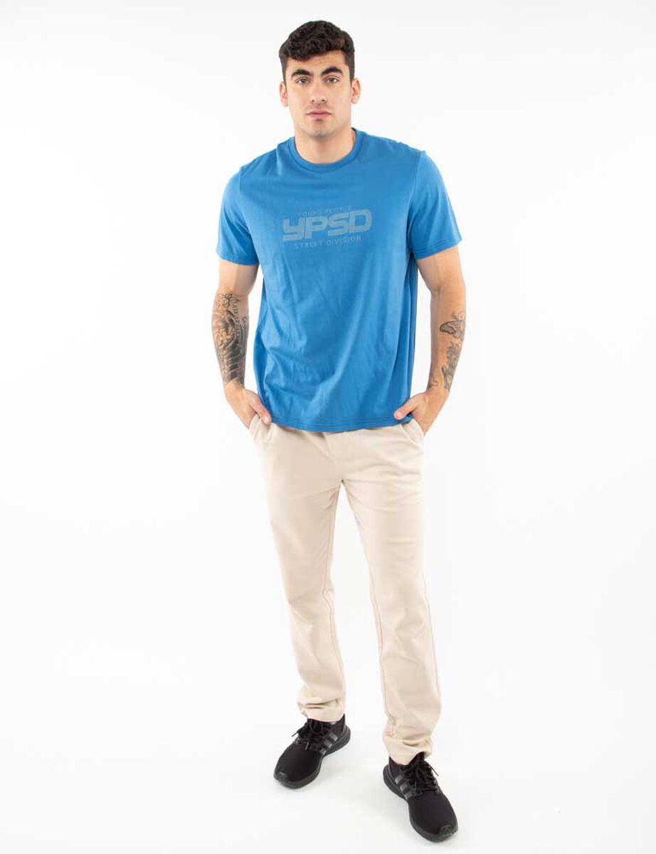 Polera Algodón Con Estampado Manga Corta Hombre Icono