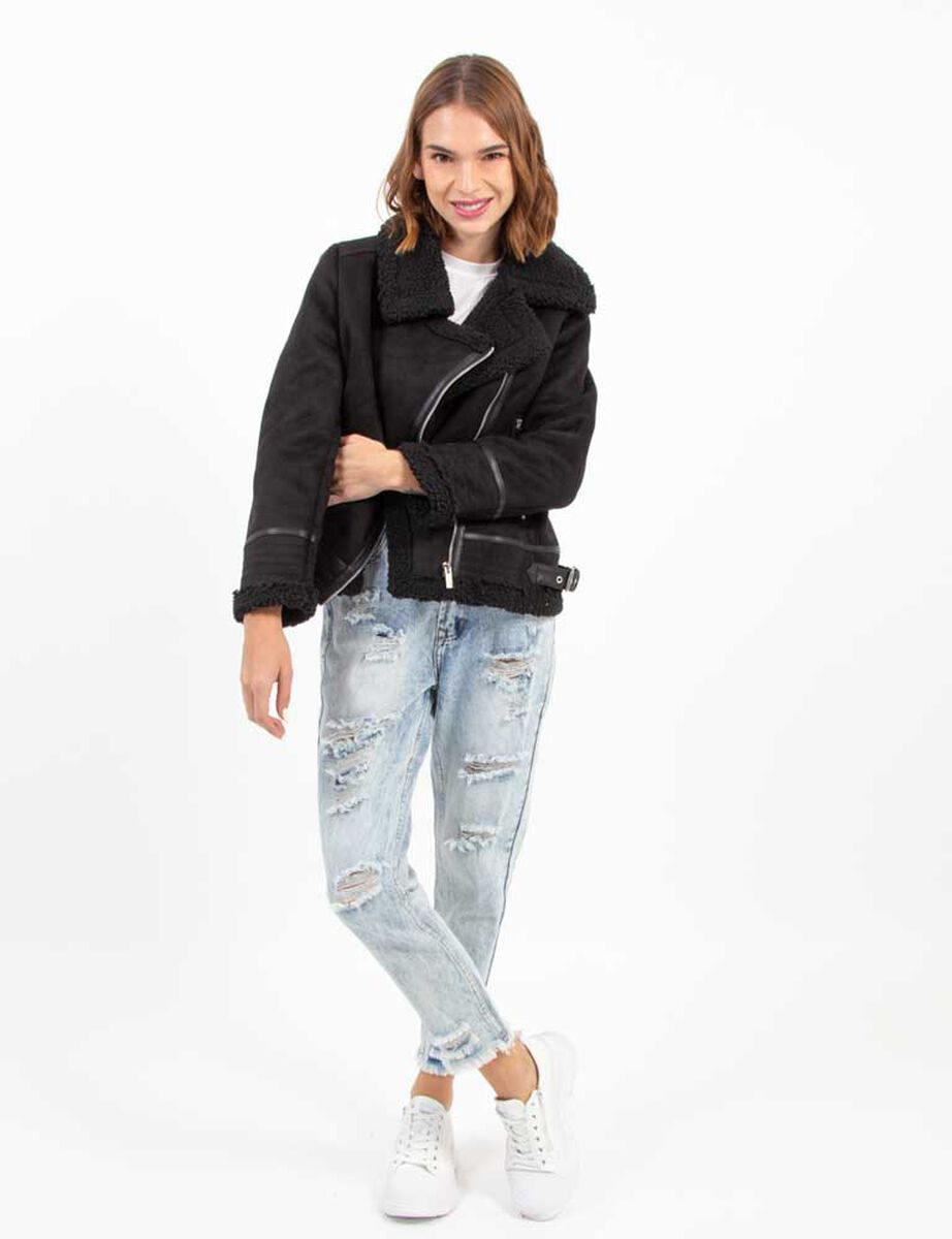 Chaqueta Aviadora de Gamuza Suede y Chiporro Mujer Fiorucci