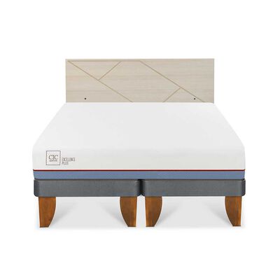 Cama Europea CIC Base Dividida 2 Plazas Excellence Plus + Respaldo Villarrica Alpino