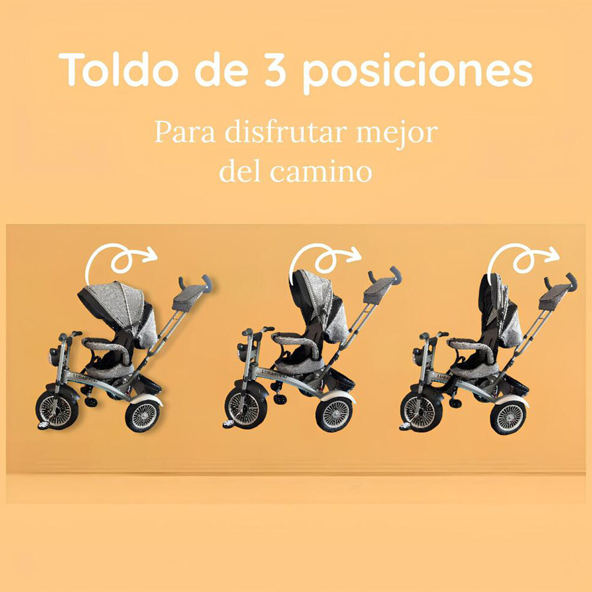 Triciclo Multifuncional 360° con Luces Lubabycas Gris