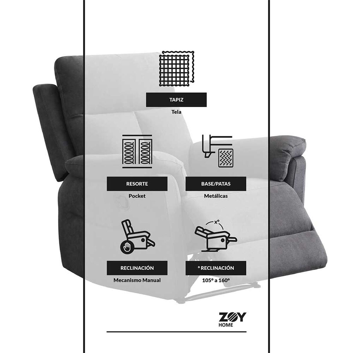 Bergere Zoy Home Beijing 1 Cuerpo Grafito