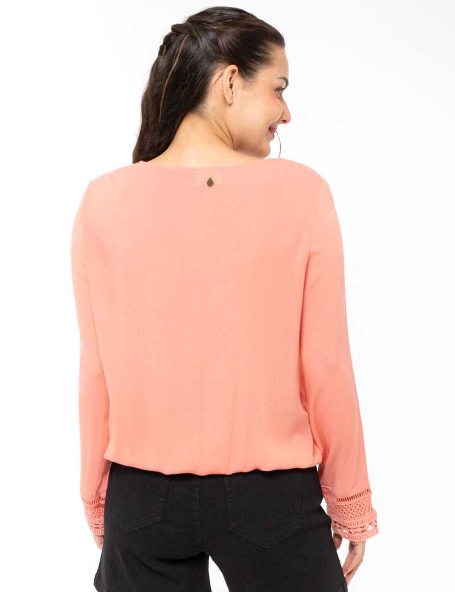 Blusa Manga Larga Cuello V Mujer Alma