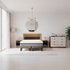 Combo Cama Europea CIC Base Dividida 2 Plazas Balance + Respaldo 2 Plazas + 2 Veladores Casanova + C&oacute;moda Casanova Pisa 6 Cajones
