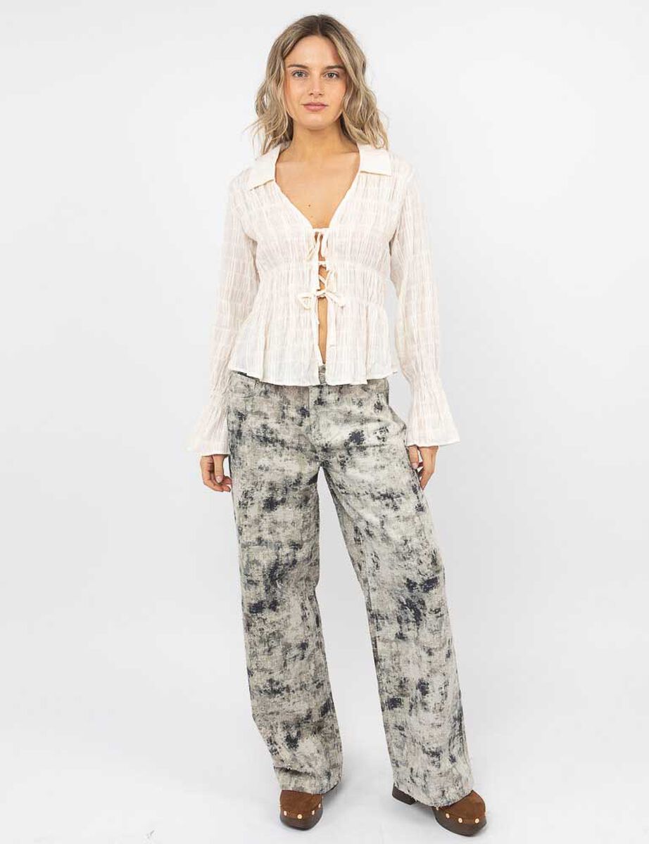 Blusa Nudos Manga Larga Mujer Icono