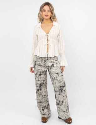 Imagen 2 del producto Blusa Nudos Manga Larga Mujer Icono Crudo