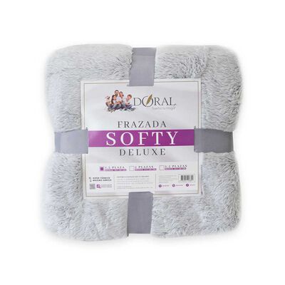 Frazada Poliéster Doral 1,5 Plazas Deluxe Gris