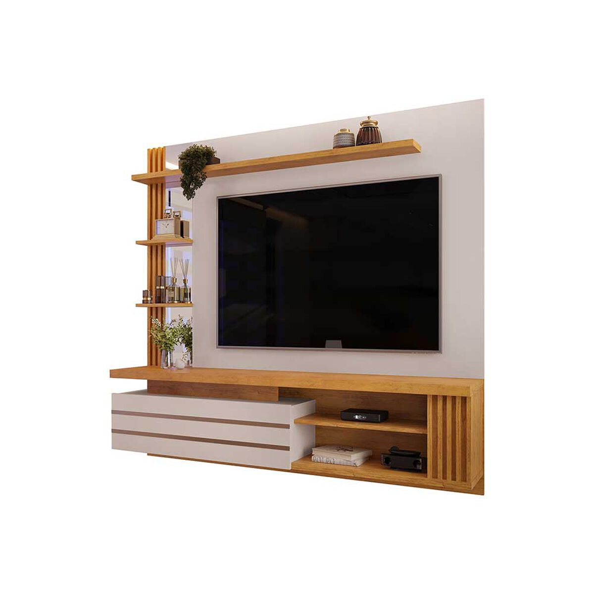 Panel TV Vekkahome Marin Hasta 55" Blanco Café
