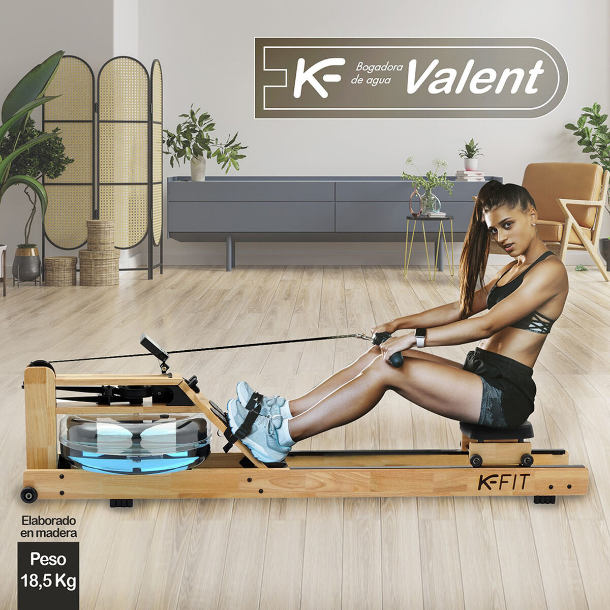 Máquina Remadora K-FIT Bogadora de Agua Valent