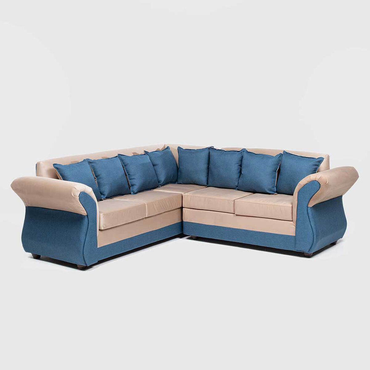 Sofá Seccional Almore New Irlanda 5 Cuerpos Beige Azul