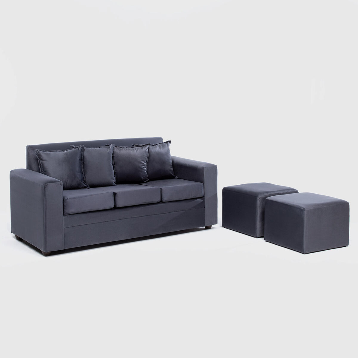 Juego de Living Almore Paris 3 Cuerpos Gris