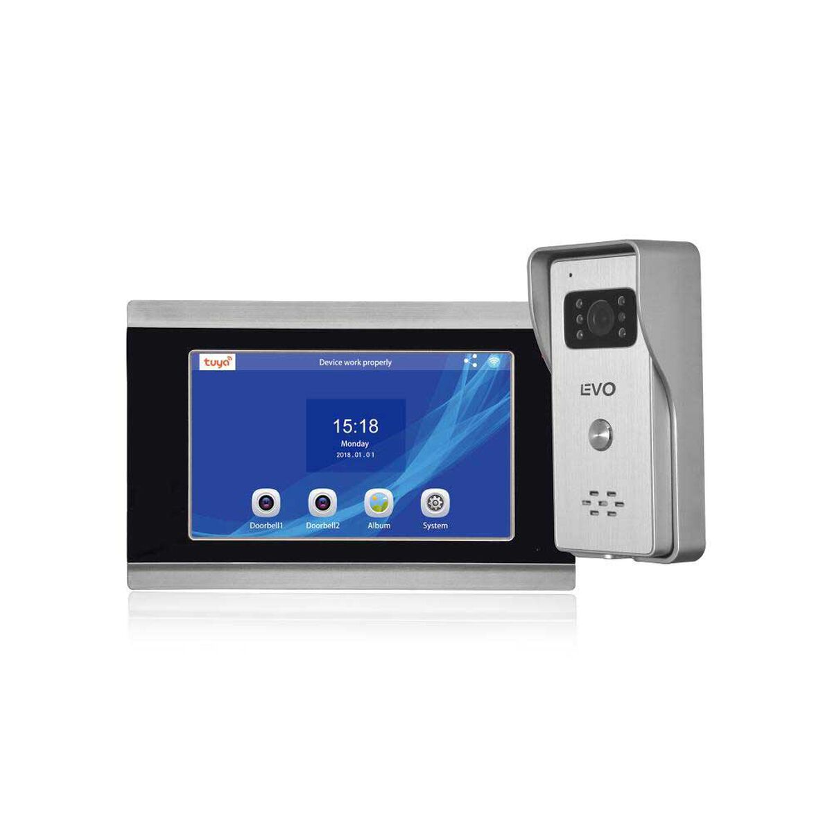 Timbre Video Portero LEVO Cit&oacute;fono Monitor WiFi Blanco
