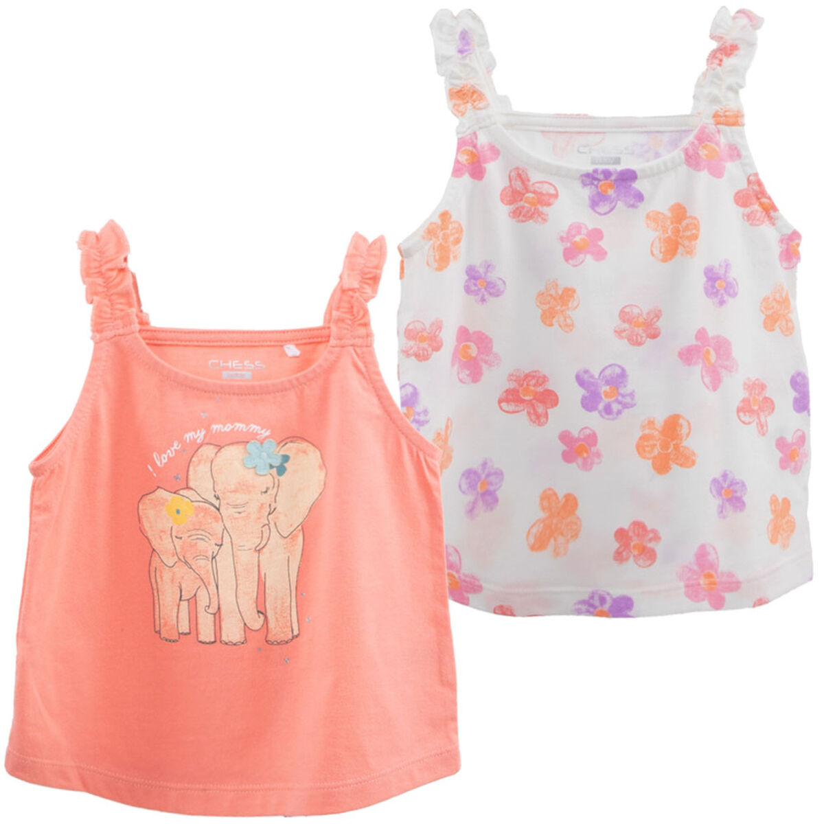 Pack 2 Polera Sin Mangas de Algod&oacute;n Chess Baby