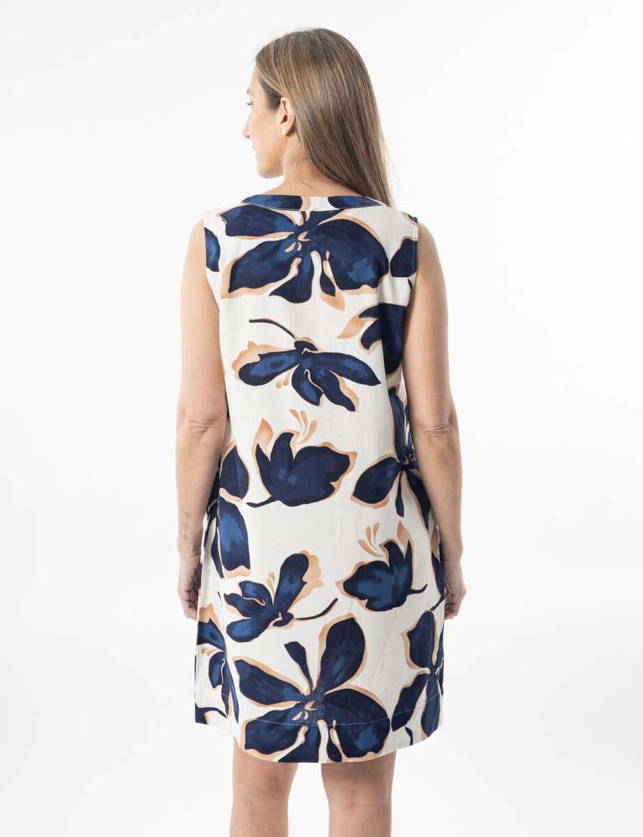 Vestido Lino Midi Sin Mangas Mujer Portman Club