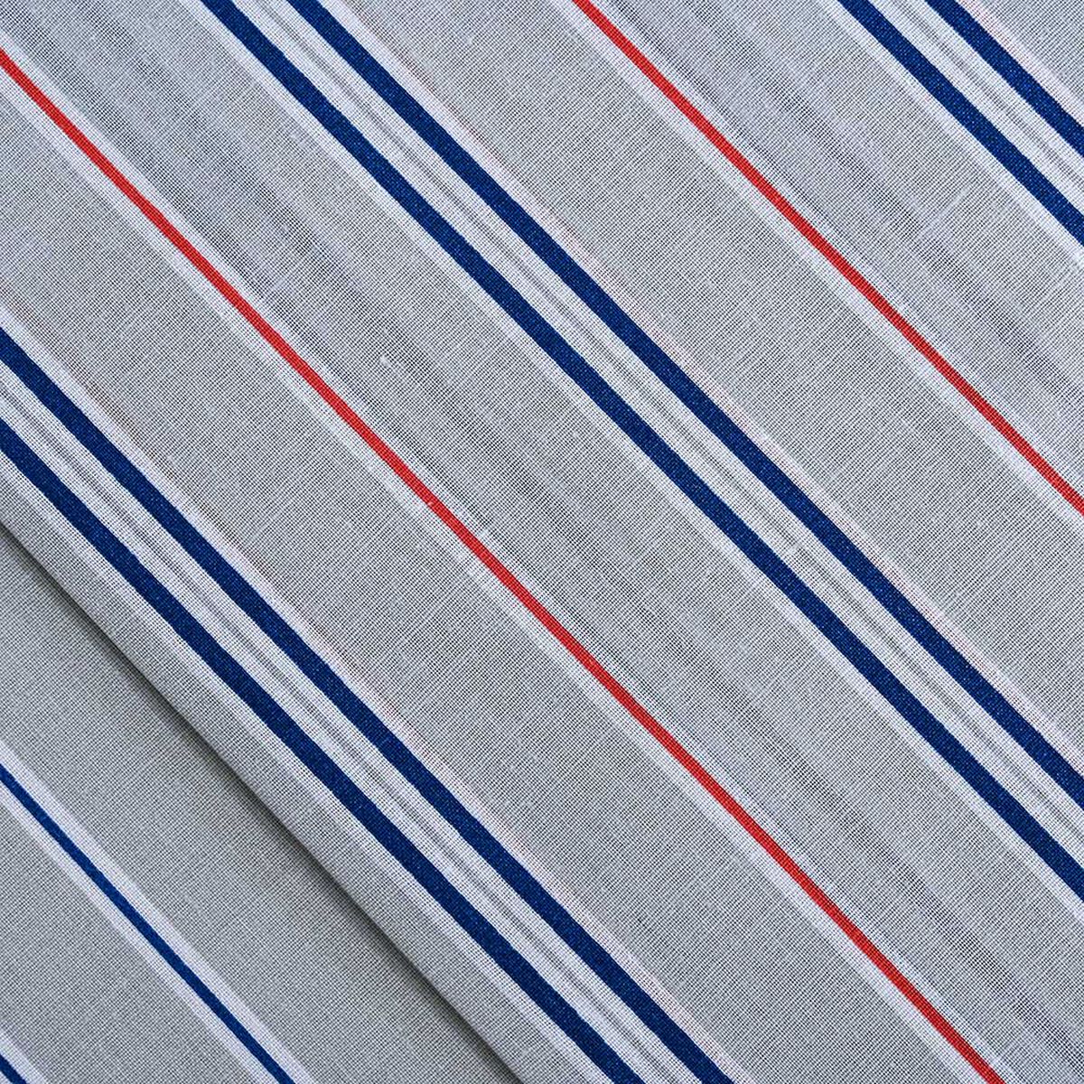 Juego de S&aacute;banas American Family 2 Plazas 144 Hilos Marino Rojo