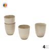 Set 4 Vasos Simplit Siena Cer&aacute;mica Gres 270 ml Beige