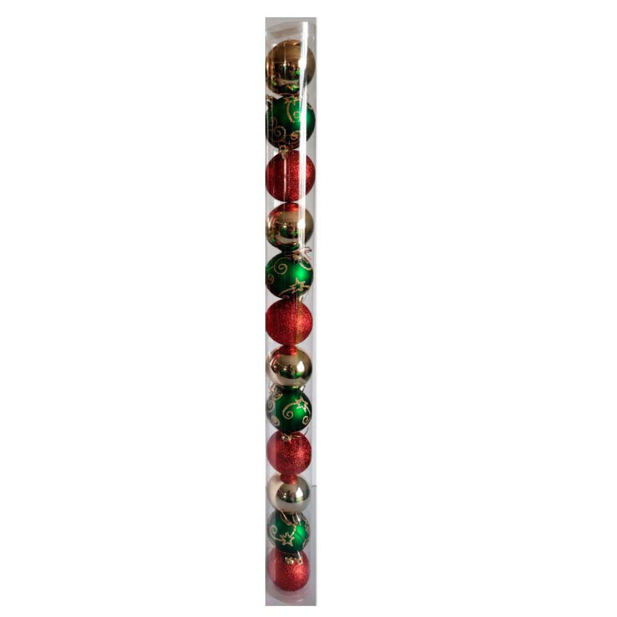 Adorno Navideño Set Esferas 12 Piezas Casanova
