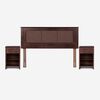 Cama Europea Rosen 2 Plazas New Style 4 Plus + Respaldo + 2 Veladores Rachel