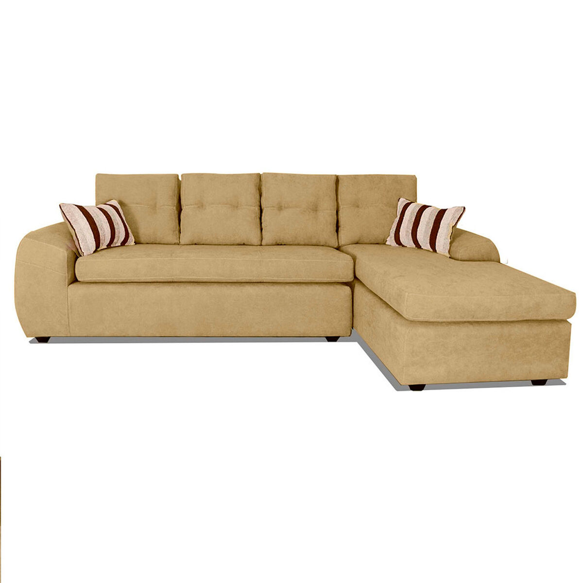 Seccional Derecho Elegant Houston Cheise Tela 5 Cuerpos Beige