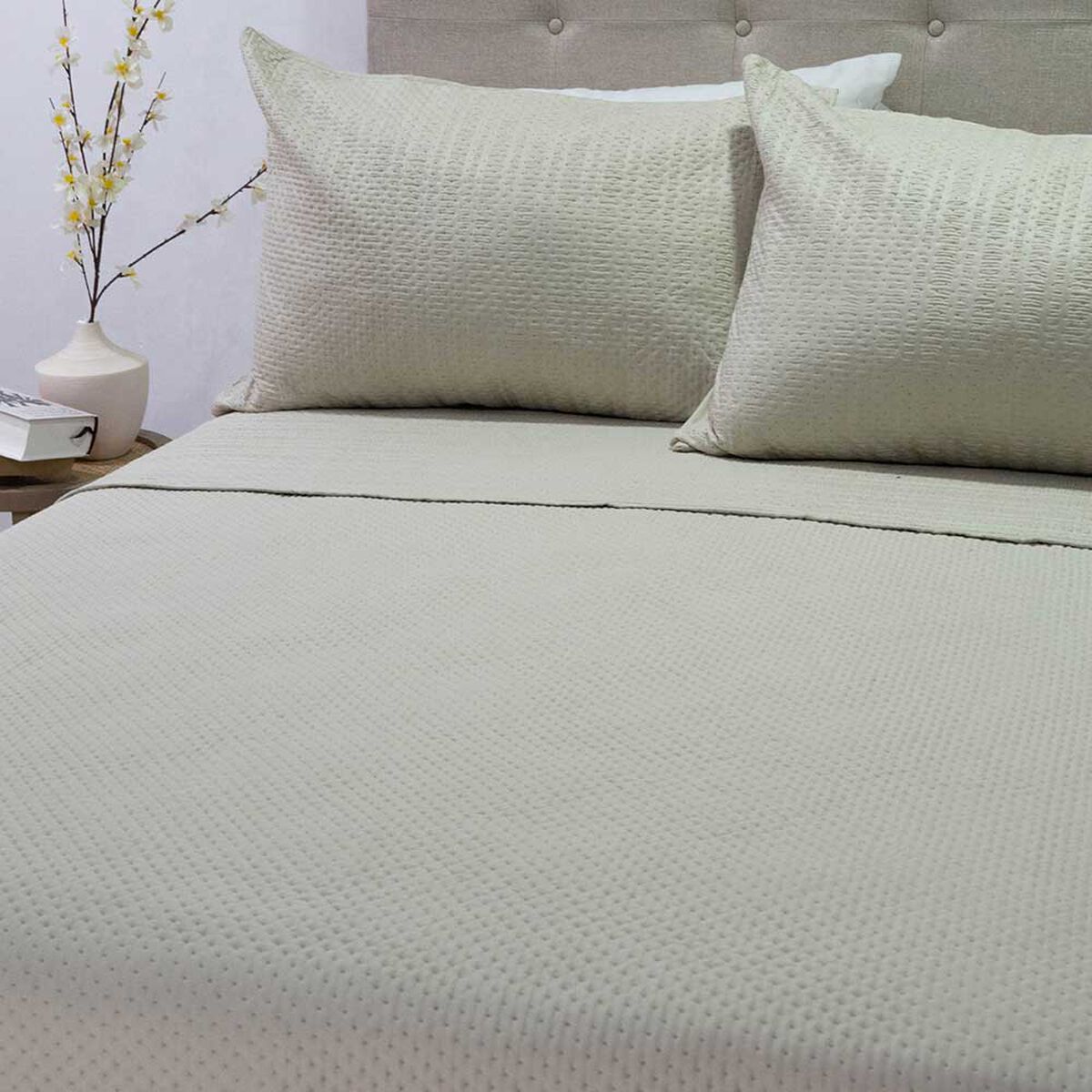 Quilt Doral 2 Plazas Liso Deluxe Beige