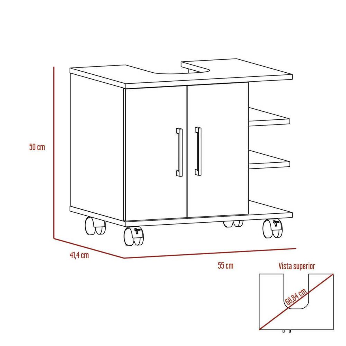 Combo Gabinete + Optimizador Lavamanos + Mueble Auxiliar TuHome Big Bath