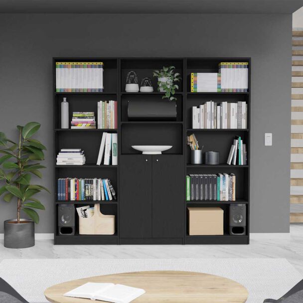 2 Estantes 5 Repisas + Estante 2 Puertas TuHome Home Wengue