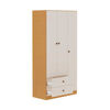 Combo Closet 3 Puertas 2 Cajones + C&oacute;moda 3 Cajones + Velador 2 Cajones Vekkahome Beige Caf&eacute;