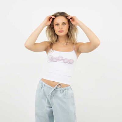 Polera Crop Sin Mangas Mujer Icono Blanco, Cafe, Celeste, Naranjo, Negro