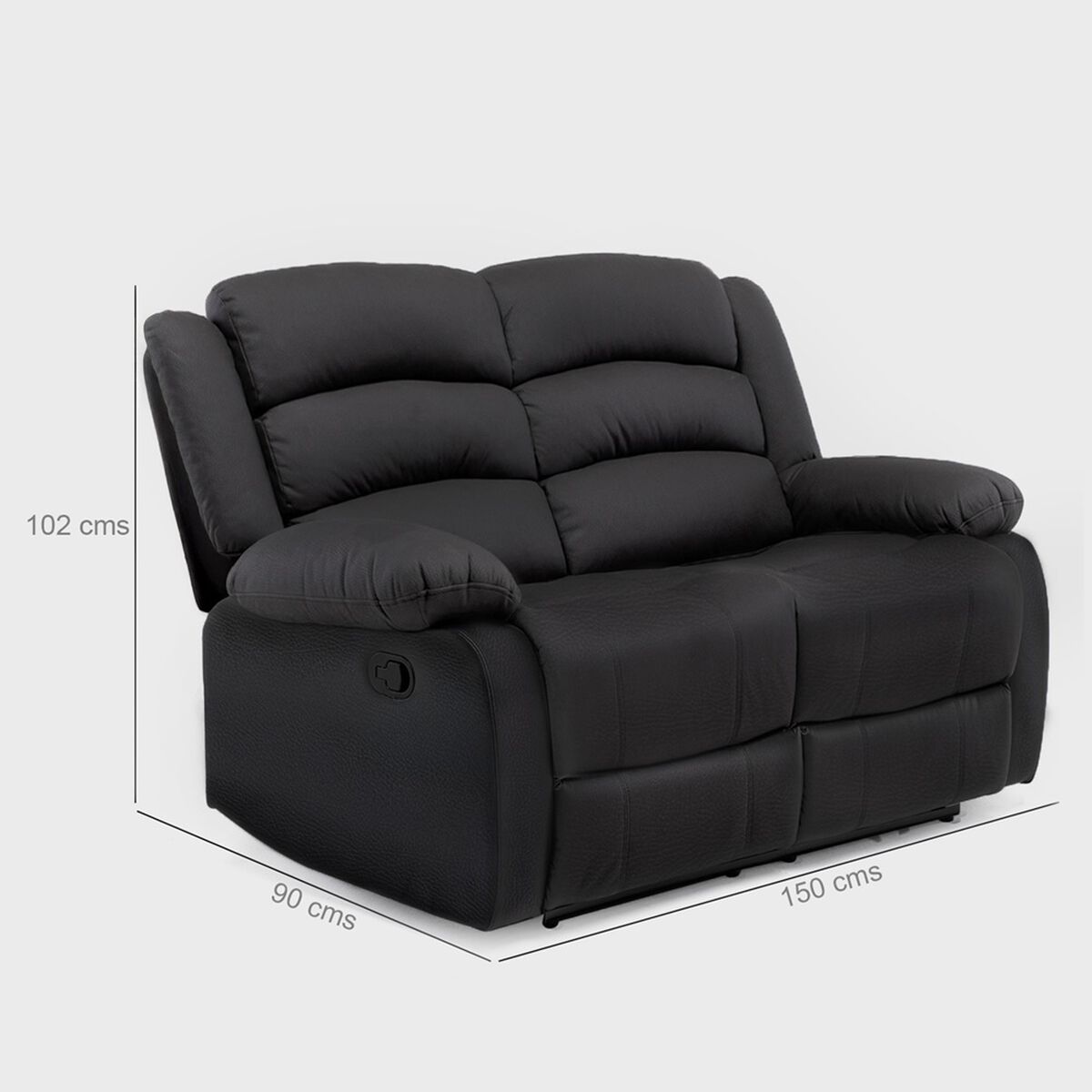 Sofá Daniels 8041LFFBK 2 Cuerpos Negro
