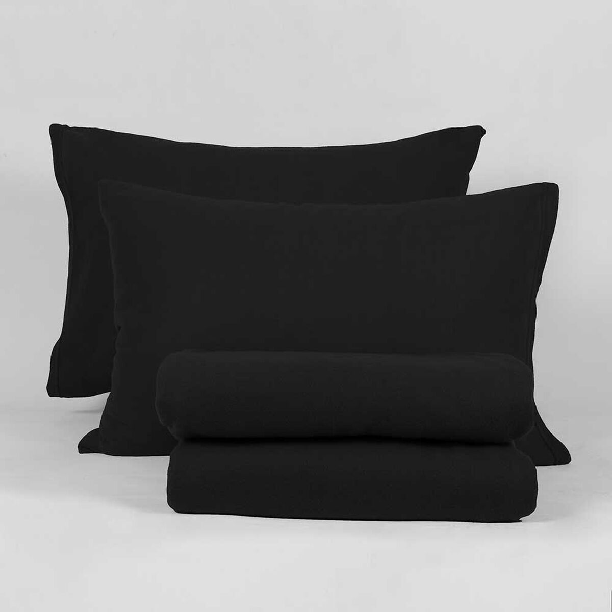 Juego de S&aacute;banas Polar Mashini 2 Plazas Liso Negro