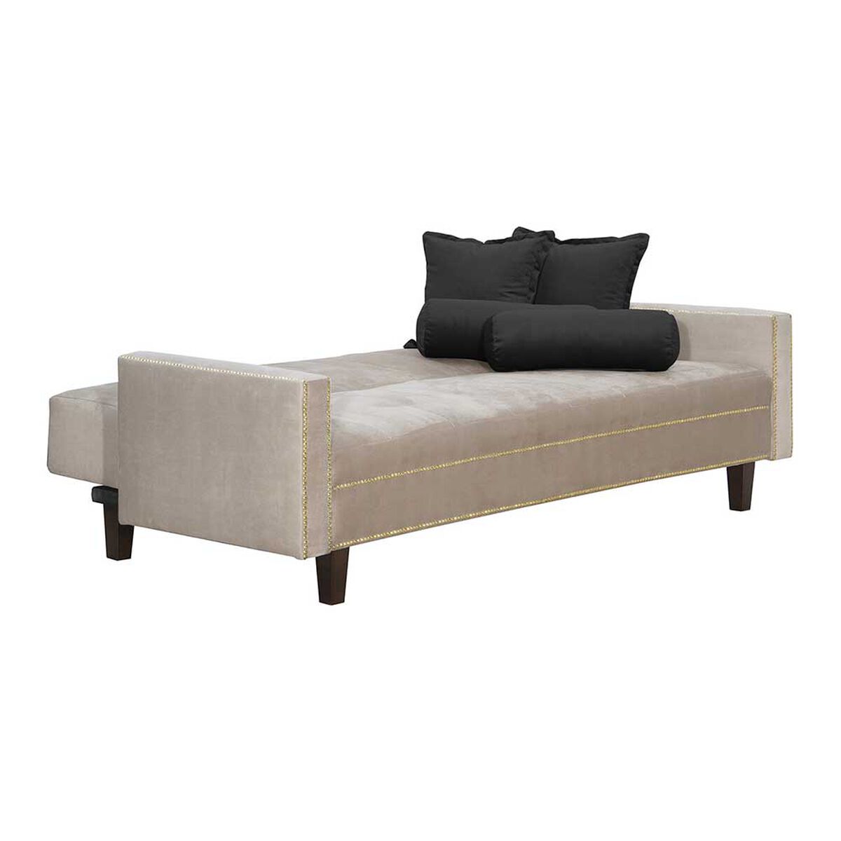 Futón Black Factory Vanguardia 3 Cuerpos Beige Negro
