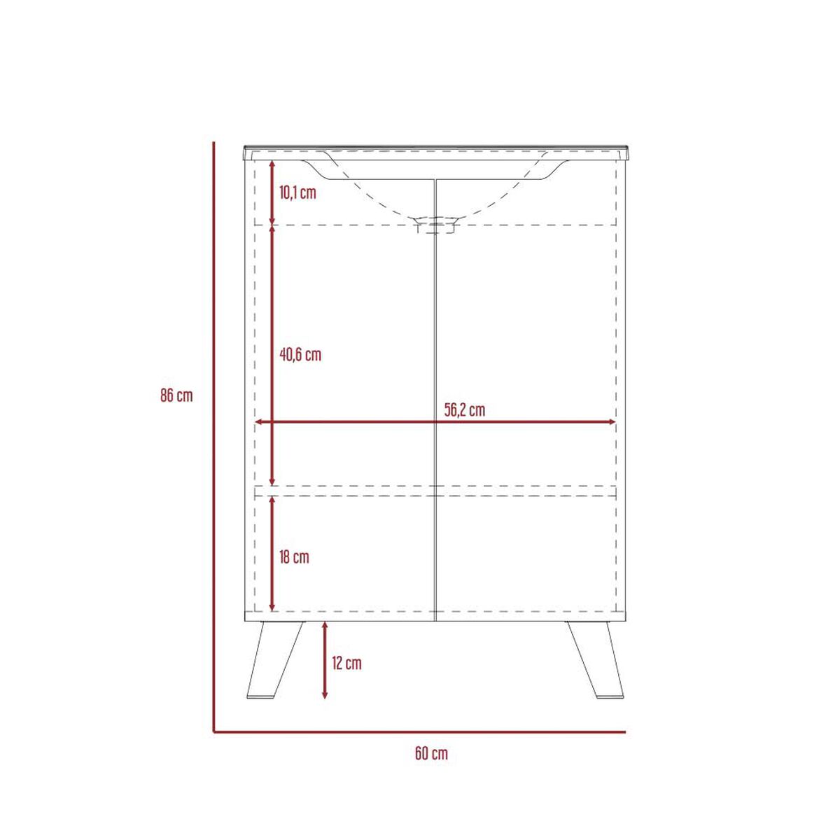 Mueble Lavamanos TuHome Laurent 1 Puerta Plomo