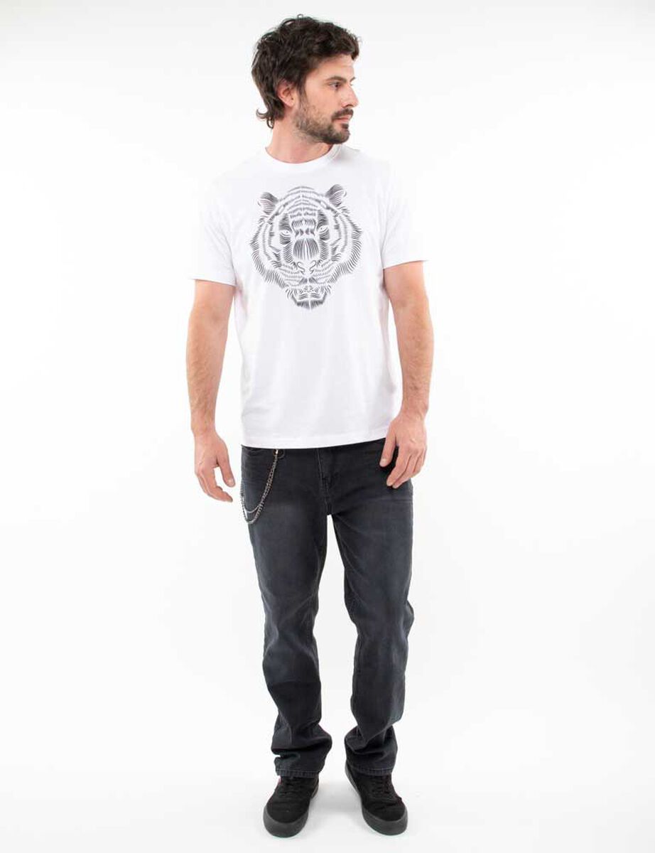 Polera Slim Con Estampado Manga Corta Hombre Zibel