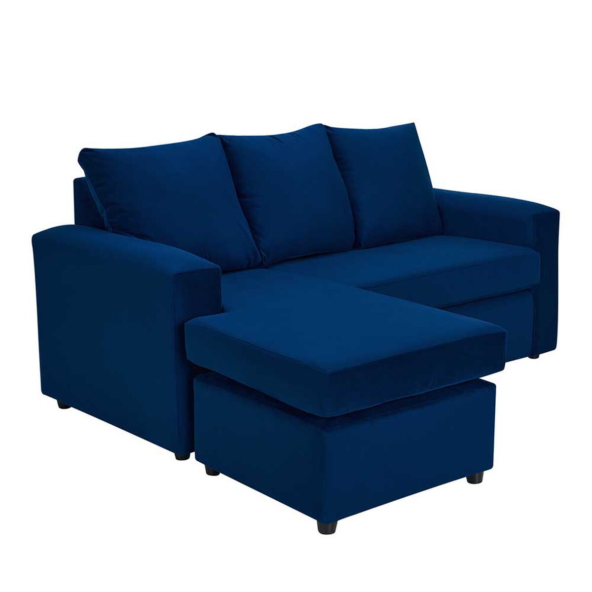 Sofá Bodevir Bi - L Felpa 3 Cuerpos Azul Marino