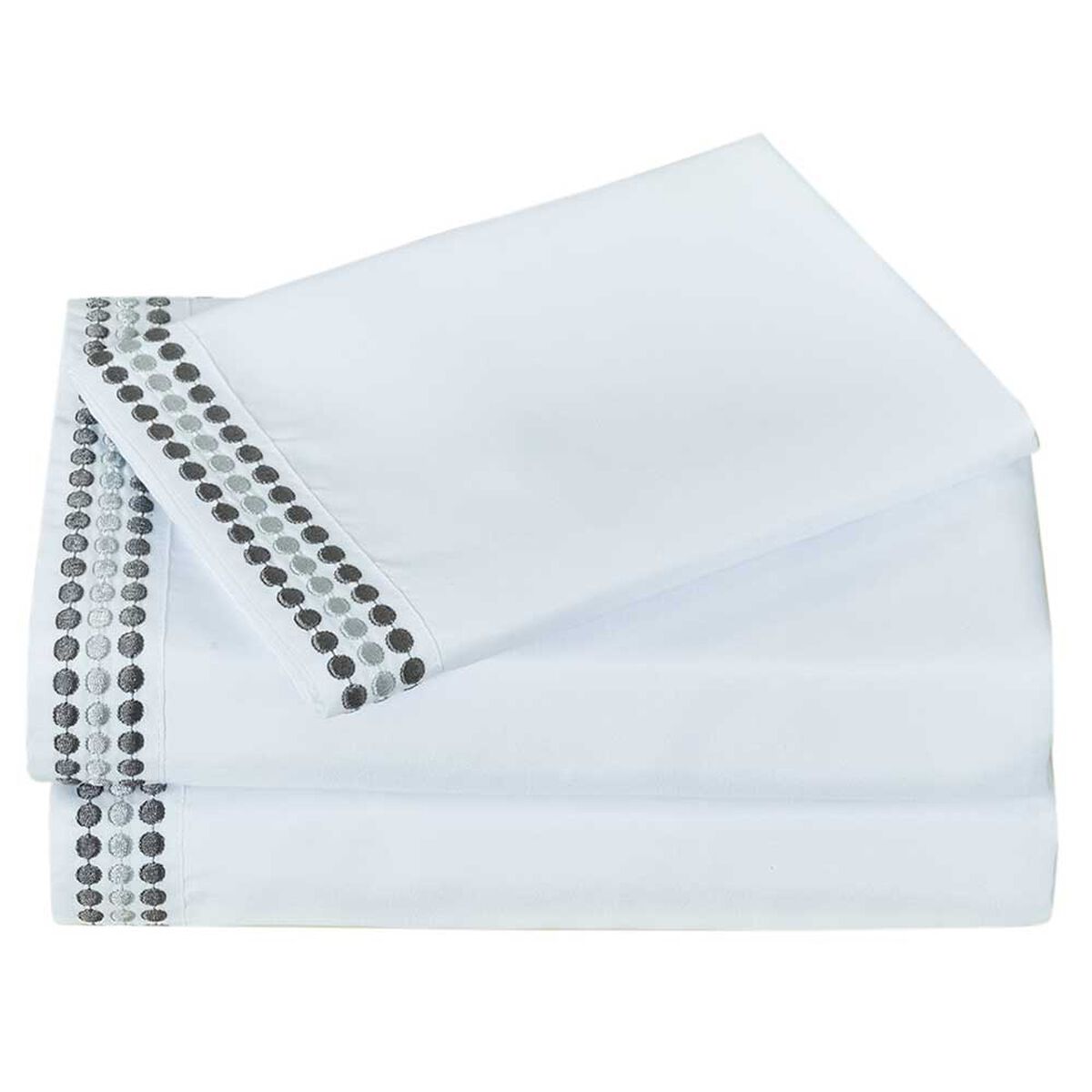 Juego de S&aacute;banas Illusions 1,5 Plazas Bordada Blanco