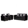 Rack Almore Alemania Freijo Off White y Negro Hasta 55" + Juego de Living 3-1-1