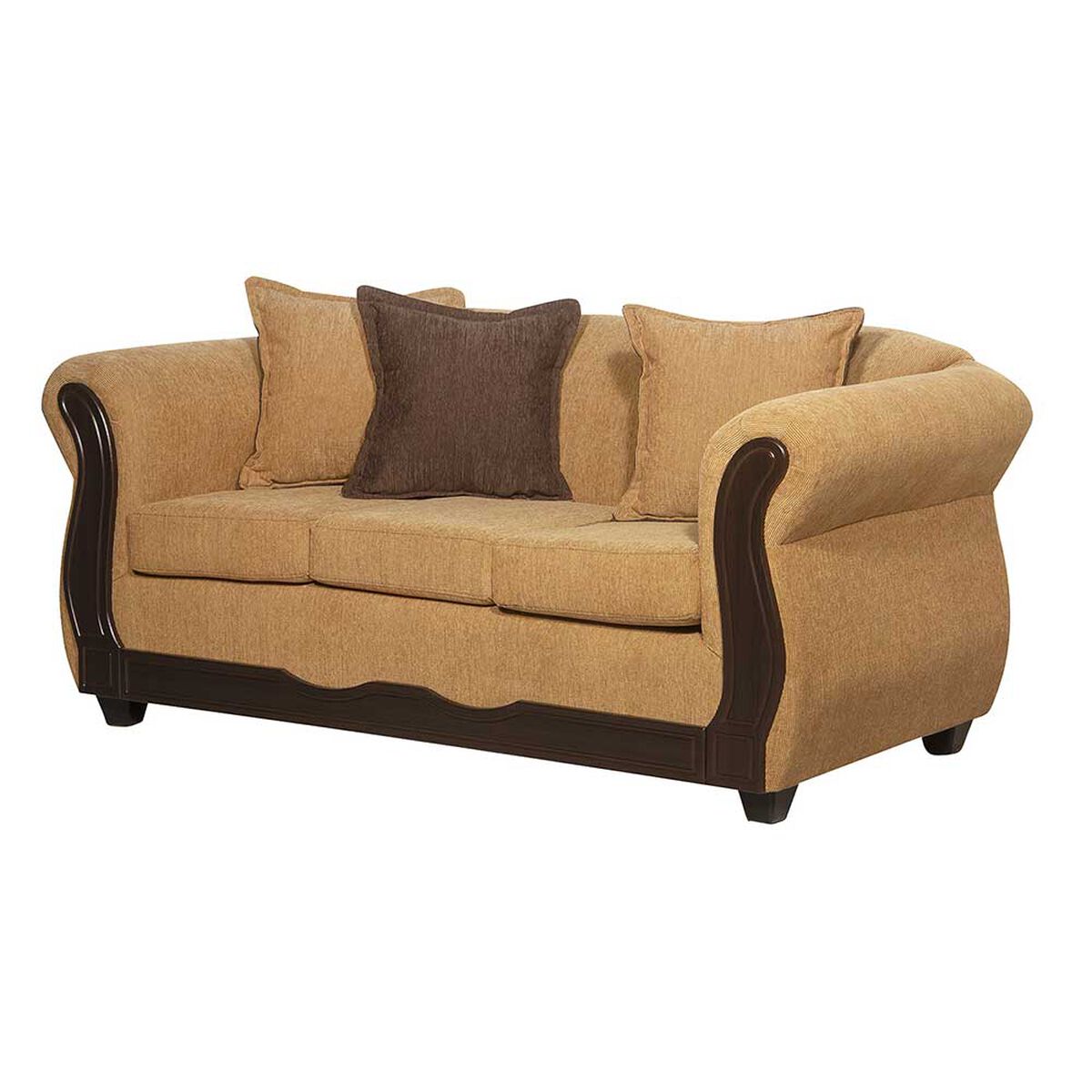Juego de Living Black Factory Barcelona Sofá 3 Cuerpos + Dos Sillones 1 Cuerpo Oro