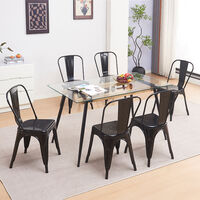 Juego de Comedor Zoy Home Mykonos 6 Sillas Negro