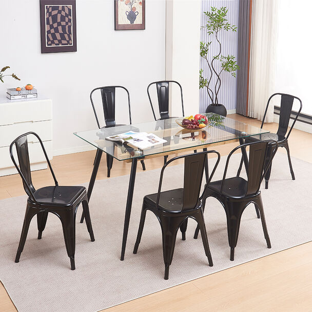 Juego de Comedor Zoy Home Mykonos 6 Sillas Negro