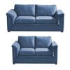 Juego de Living Latam Home Ancona 3 Cuerpos + Sofá 2 Cuerpos Azul Petróleo