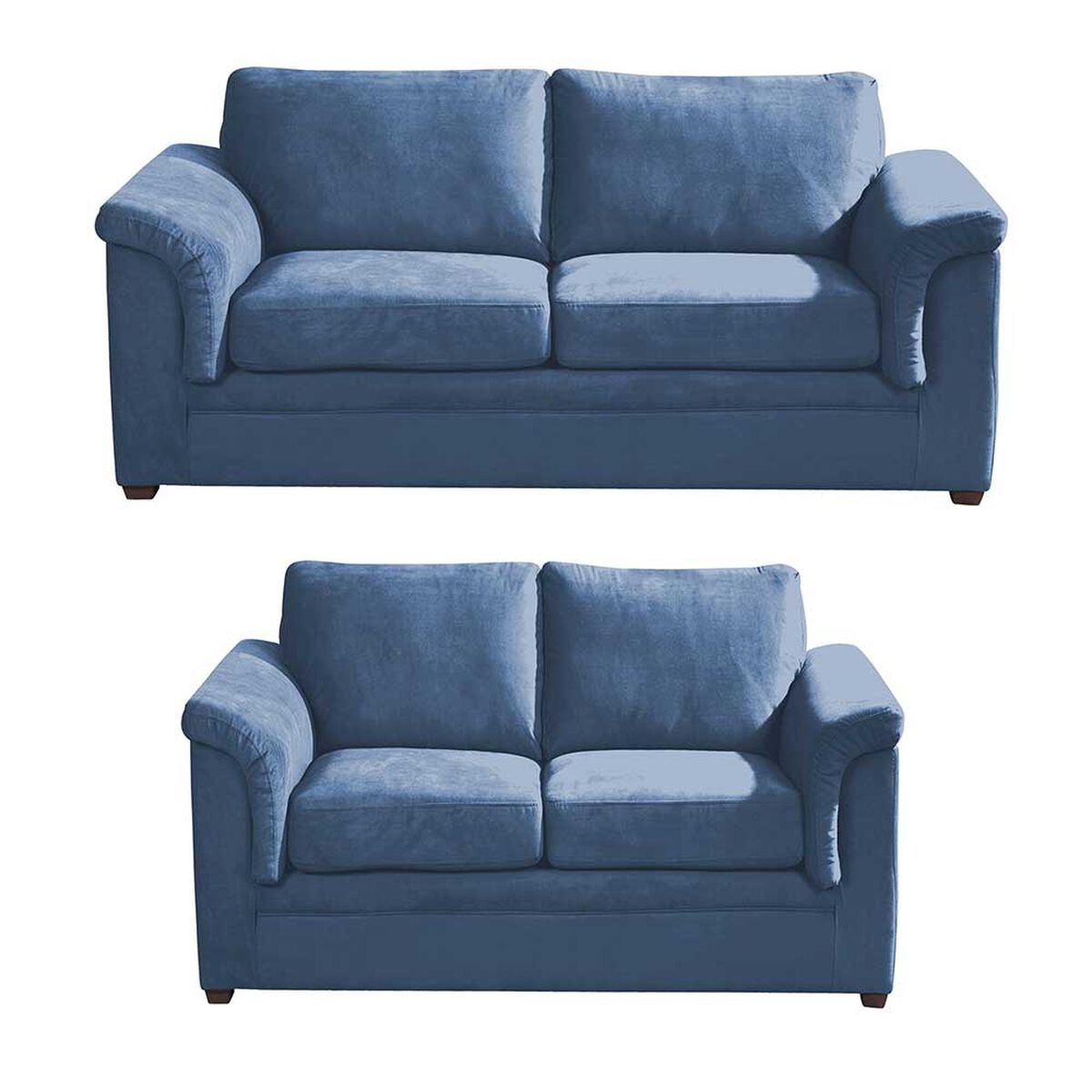 Juego de Living Latam Home Ancona 3 Cuerpos + Sofá 2 Cuerpos Azul Petróleo