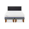 Cama Europea CIC Base Dividida 2 Plazas Excellence Plus + Respaldo Villarrica Negro