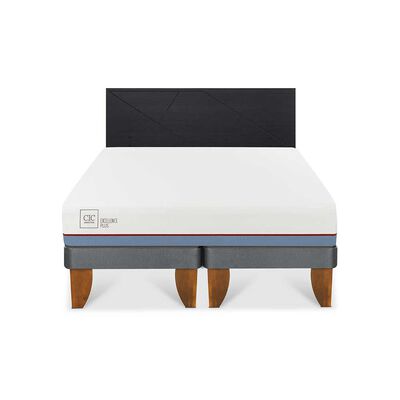 Cama Europea CIC Base Dividida 2 Plazas Excellence Plus + Respaldo Villarrica Negro