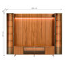 Rack TV 80" + Panel Neon Float Led + 2 Vitrinas Decocasa Canela