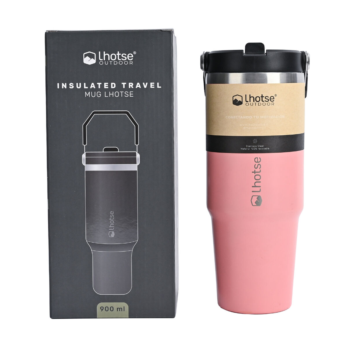 Botella Lhotse Travel Mug 900 ml Rosado
