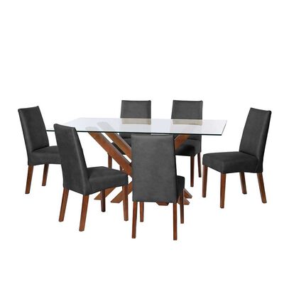 Juego de Comedor Latam Home Merida 6 Sillas Negro