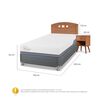 Cama Americana CIC 1,5 Plazas Excellence Plus + Respaldo + Velador New Gales