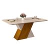 Juego de Comedor Vekkahome Rubi Lia 6 Sillas Café Beige